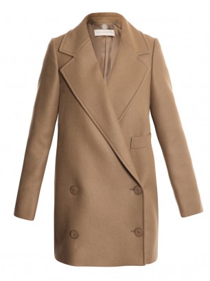 double breasted camel coat by stella mccartney