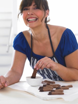 sally with chocolate biscuits 