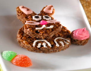 Rice krispie easter bunny cakes