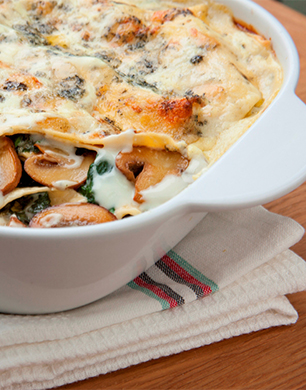 mushroom and spinach lasagne post