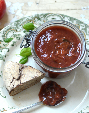 Plum Apple Basil Jam